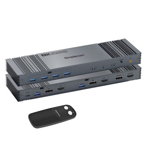 Simplecom KM490 HDMI and Displayport Dual Monitor KVM Switch for 2 Computers